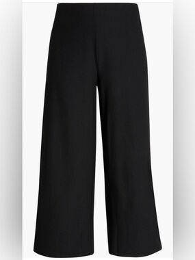Eileen Fisher Woman Wide Leg Pants Black Pull On Stretch Size 1X*